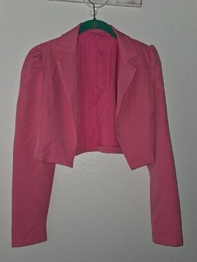 SHEIN Pink Cropped Blazer Jacket